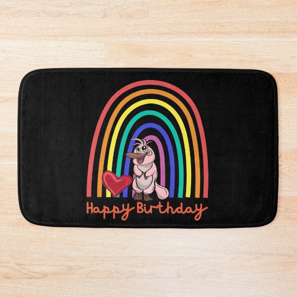 Item preview, Happy Birthday! pink baby platypus, pink baby platypus, rainbow, heart designed and sold by karlsageder.