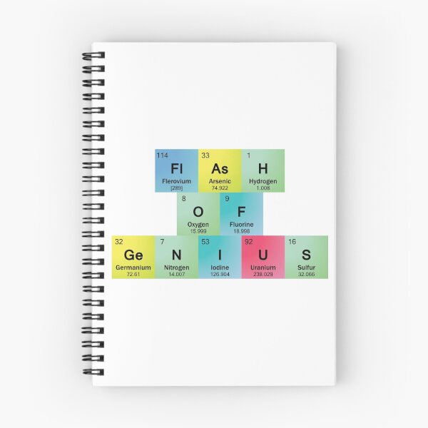 Item preview, Flash of Genius Spelled with Periodic Table Symbols designed and sold by sciencenotes.