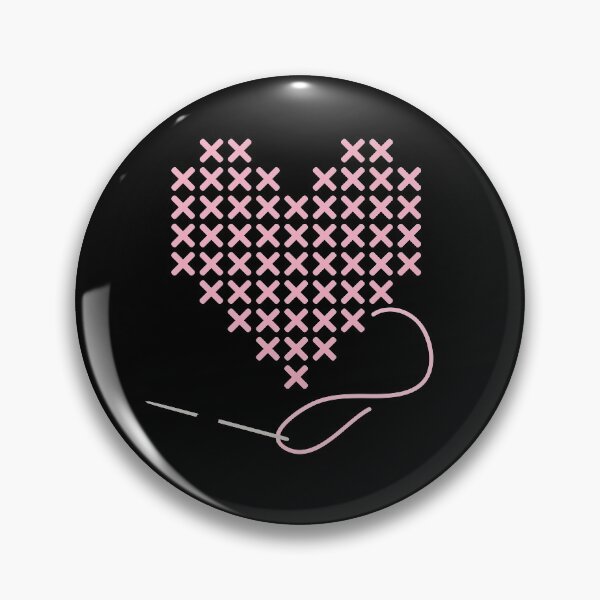 Item preview, I love Cross Stitch Heart and Needle in Pastel Pink designed and sold by Good-Find.