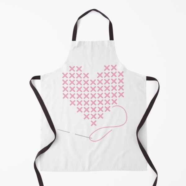 Item preview, I love Cross Stitch Heart and Needle in Pastel Pink designed and sold by Good-Find.
