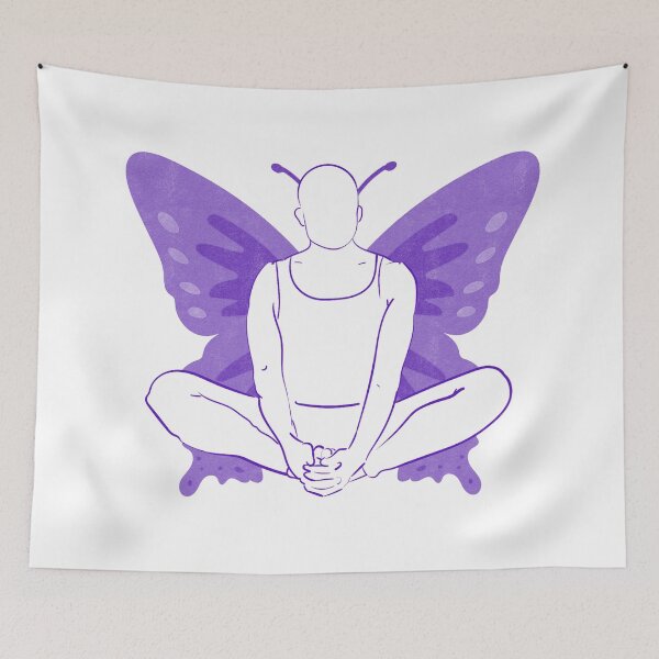 Aperçu de l'œuvre Emoji papillon violet j'aime la pose de yoga papillon papillon violet et papillon violet créée et vendue par daybreakagain.