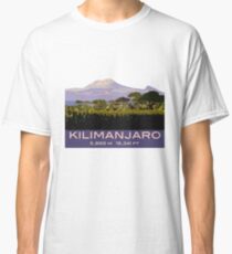 Mount Kilimanjaro Souvenir Design, in Vintage Travel Poster Style Classic T-Shirt