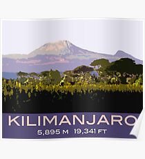 Mount Kilimanjaro Souvenir Design, in Vintage Travel Poster Style Poster