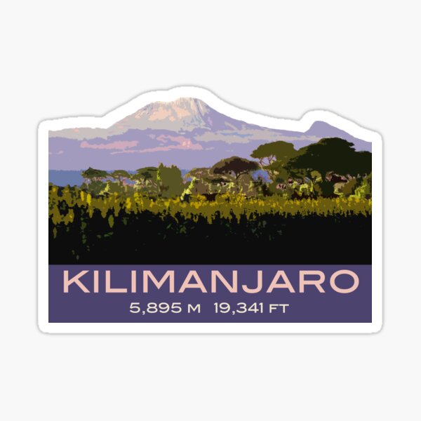 Kilimanjaro Tanzania Travel Emblem Self-Adhesive Sticker Car Window Bumper Vinyl Decal Pegatina Engomada para del Coche