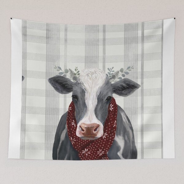 Item preview, Cow And Wool Scarf designed and sold by MelodyMontana.