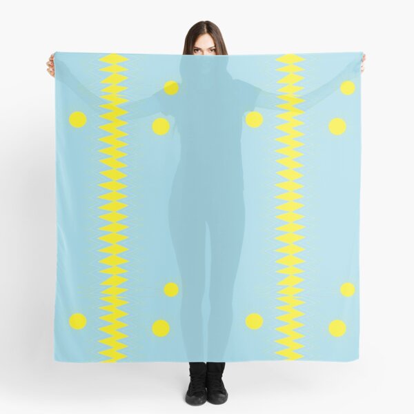SUNSHINE 3 Blue With Yellow Zig Zags Scarf