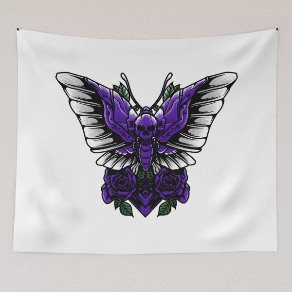 Aperçu de l'œuvre Emoji papillon violet j'aime papillon papillon violet visage squelette floral papillon violet créée et vendue par daybreakagain.