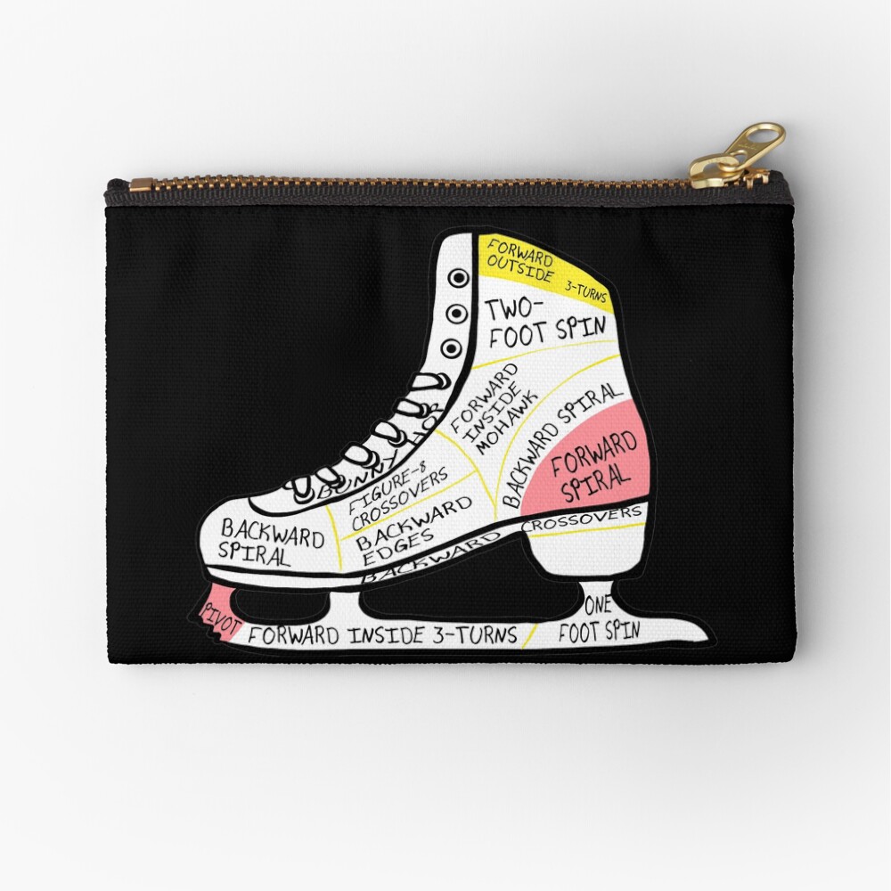 Figure Ice Skating Shoes awesome unique gift for ice skating athlete lovers ice skate skaters lover kids women teens boys men adults birthday or valentines day gifts costumes Zipper Pouch