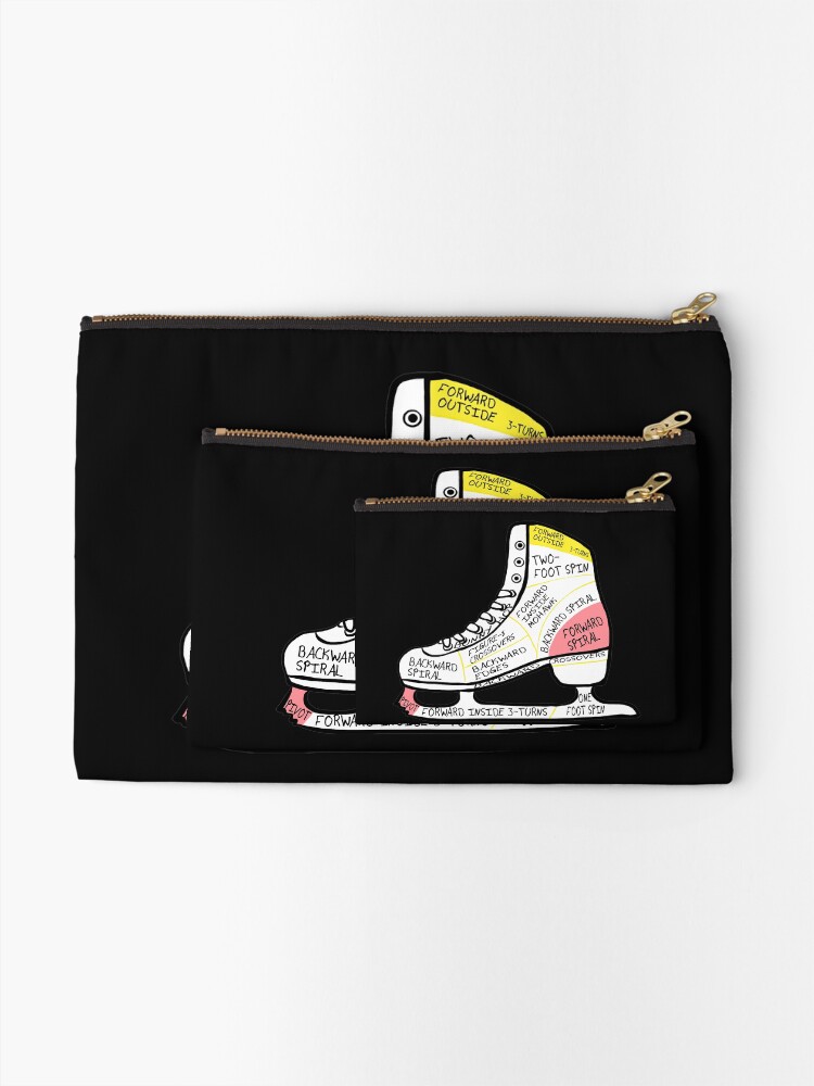 Alternate view of Figure Ice Skating Shoes awesome unique gift for ice skating athlete lovers ice skate skaters lover kids women teens boys men adults birthday or valentines day gifts costumes Zipper Pouch