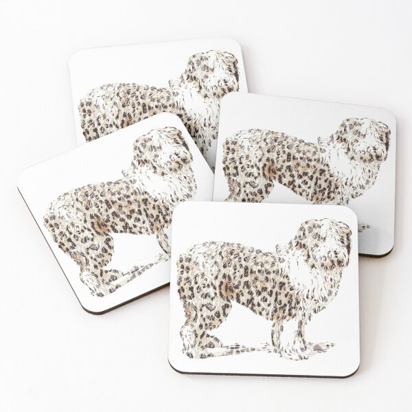 Item preview, catalan sheepdog , leopard print, cool design for dog lovers  designed and sold by cathelkav.