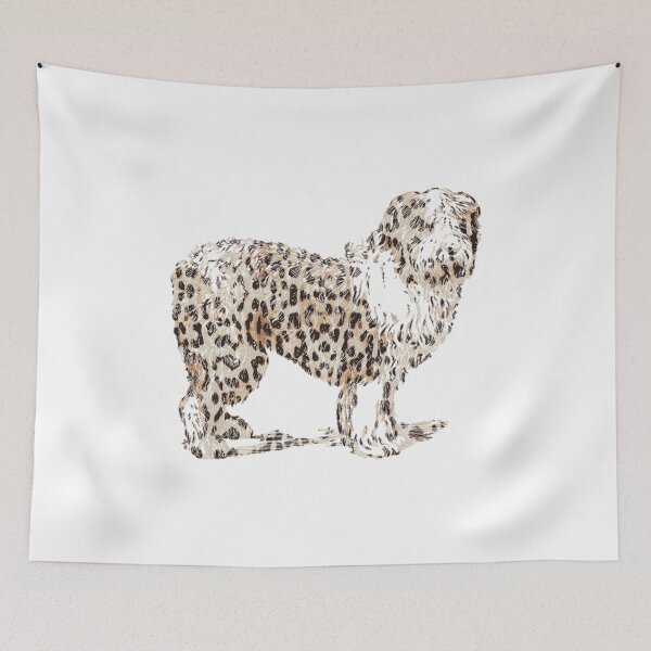 Item preview, catalan sheepdog , leopard print, cool design for dog lovers  designed and sold by cathelkav.