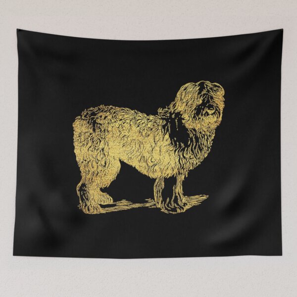 Item preview, catalan sheepdog , golden print, cool design for dog lovers  designed and sold by cathelkav.