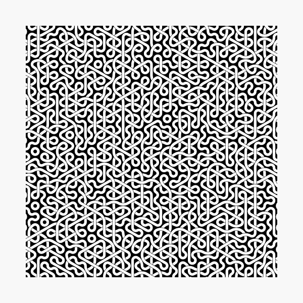 Abstract White Hexagon Truchet Tiles #2 Photographic Print