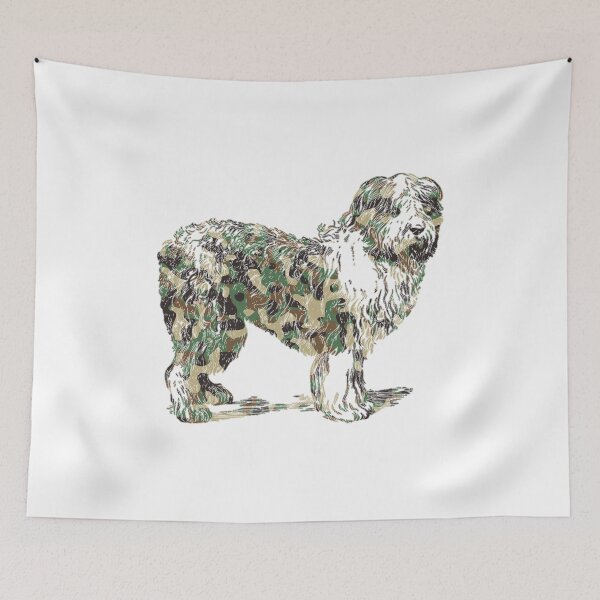 Item preview, catalan sheepdog , army print, cool design for dog lovers  designed and sold by cathelkav.