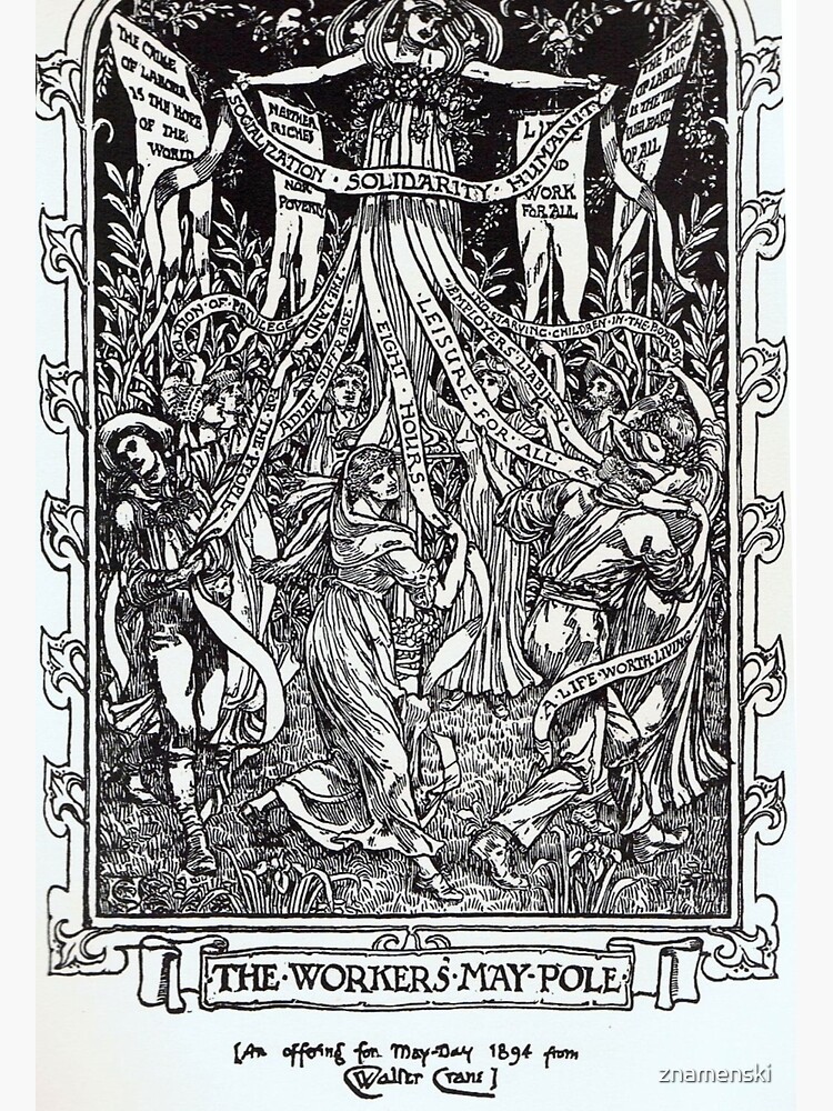 Walter Crane illustration: The Workers May Pole - May Day Beltane Ritual by znamenski