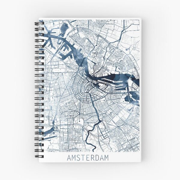 Item preview, Amsterdam Map Watercolor Navy Blue by Zouzounio Art designed and sold by zouzounioart.