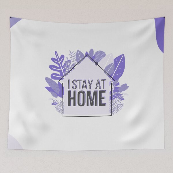 Item preview, I stay at home and stay safe slogan protection logo self quarantine times designed and sold by Zeedoherty.