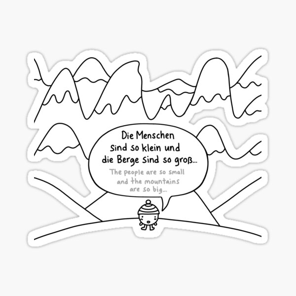 People small, mountains big / Menschen klein, Berge groß Sticker