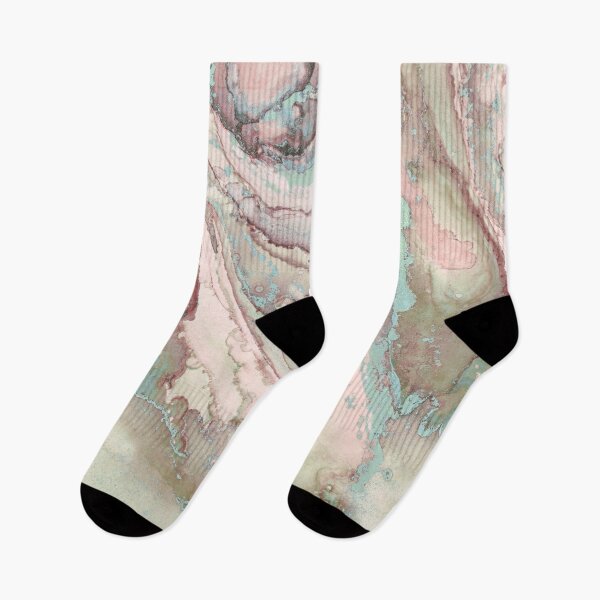 Item preview, Alcohol Ink Art Blush Teal  Elegant Pastel Marble Painting designed and sold by artsandsoul.
