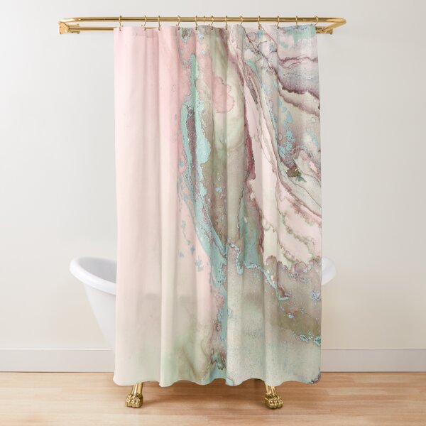 Item preview, Alcohol Ink Art Blush Teal  Elegant Pastel Marble Painting designed and sold by artsandsoul.