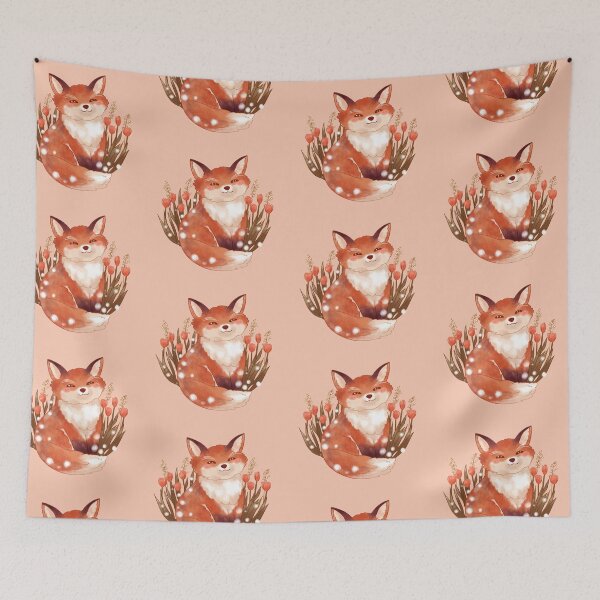 Item preview, Cottagecore Magical Whimsical Fox and Flowers designed and sold by Jieul.