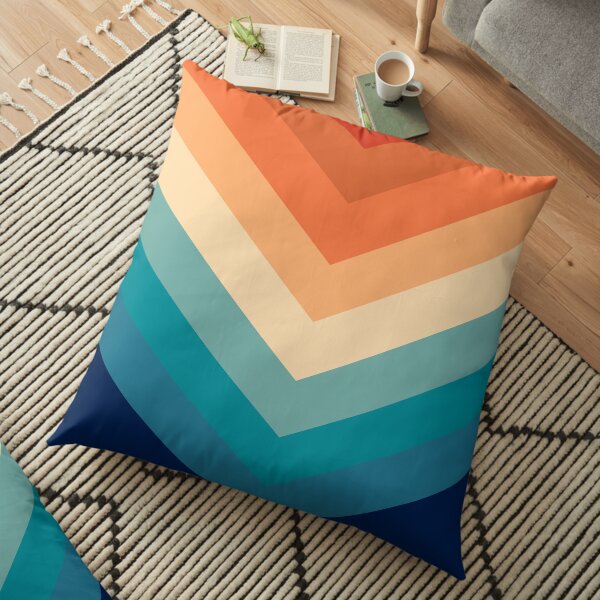 Chevron d'été rétro # 1 #minimal #decor #art Coussin de sol