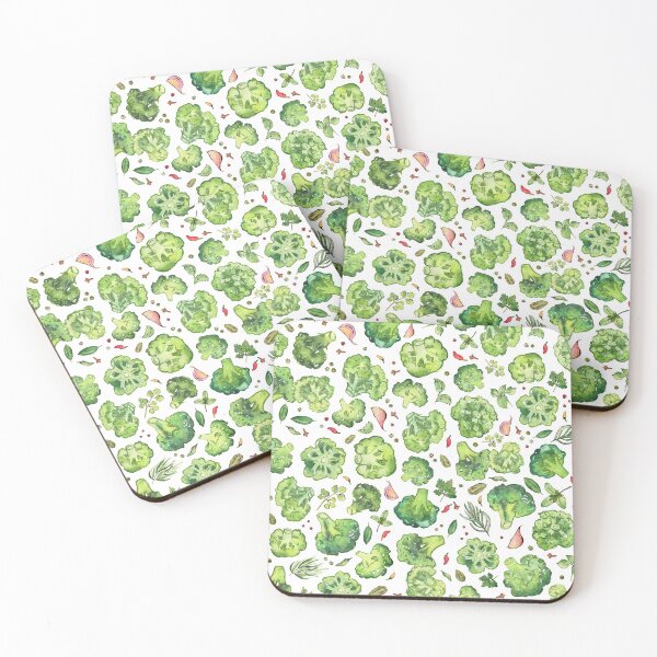 Item preview, Colorful fresh broccoli watercolor pattern on white designed and sold by AnjeseAnna.