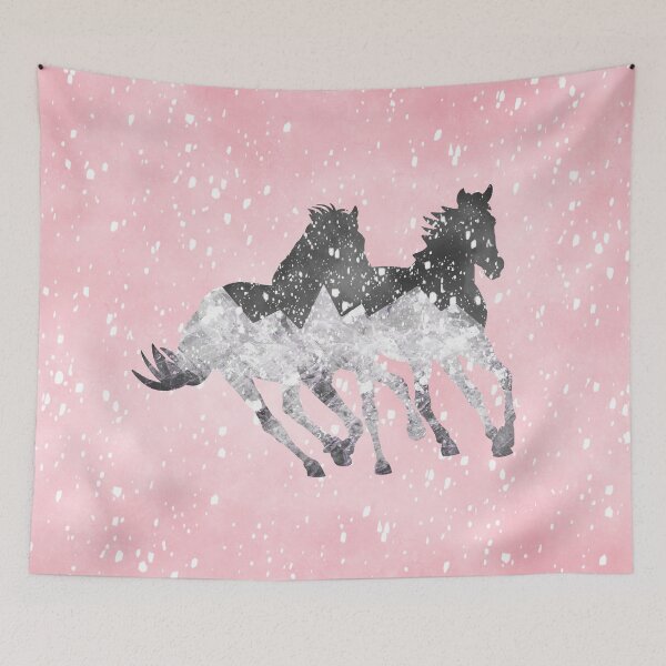 Item preview, Blizzard Horses in Pink designed and sold by arialiuia.