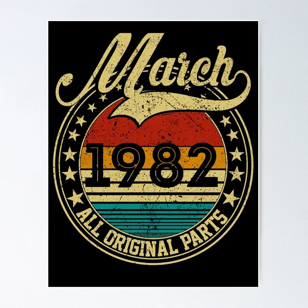 Vintage March 1982 All Original Parts Born in March 1982 39th
