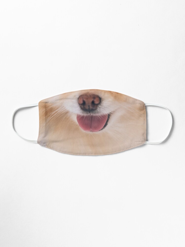 Alternate view of Cute Pomeranian Face Mask Mask