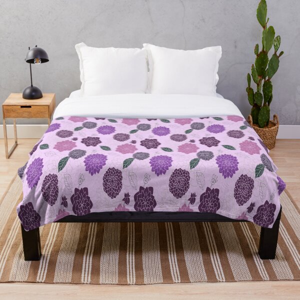 "Bed Sheets Floral Design Alex Miles" Throw Blanket for Sale by