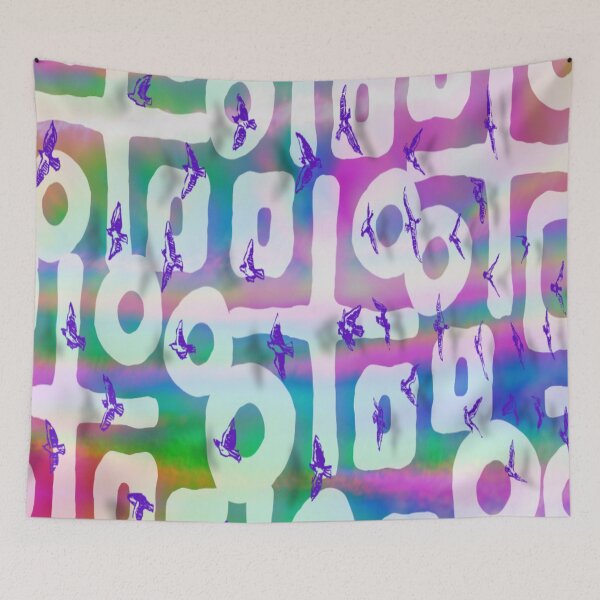 Artikelvorschau, Regenbogen Neon Holographic Abstract Bird Pattern entworfen und verkauft von Earthchild8888.