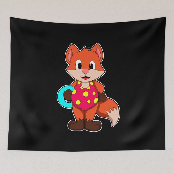 Item preview, Fox at Swimming with Swim ring designed and sold by Snabdesign84.