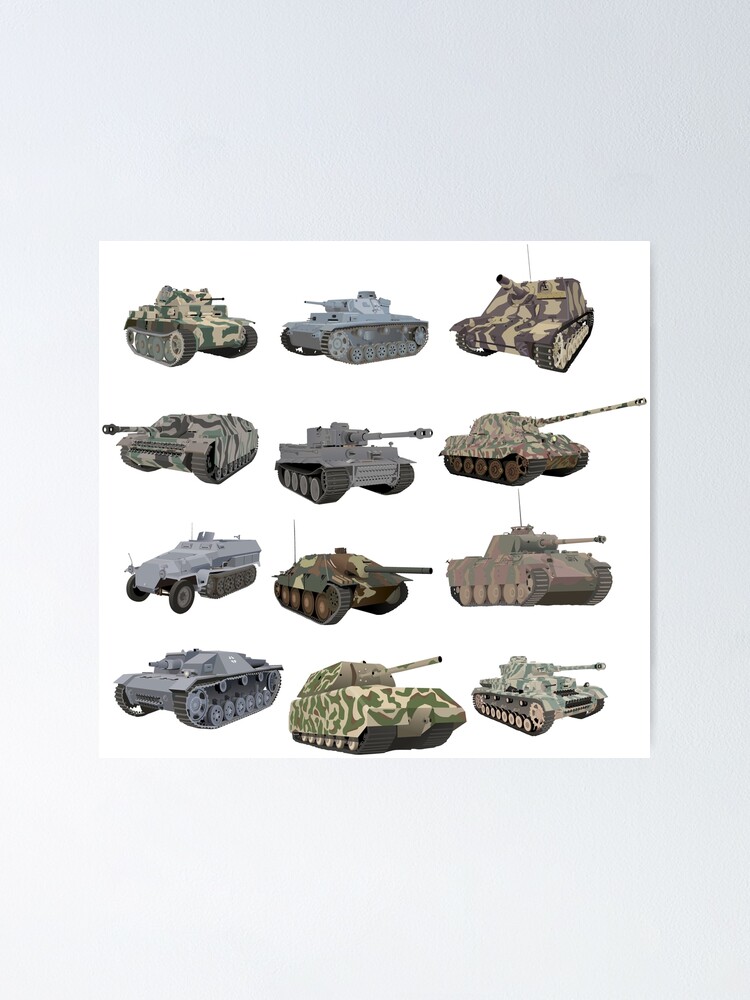Póster «Varios tanques alemanes de la Segunda Guerra Mundial» de NorseTech  | Redbubble