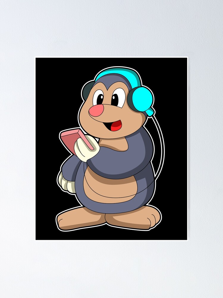 Imagen 1 de 3, Póster con la obra Mole - Music with Headphone, diseñada y vendida por Snabdesign84.