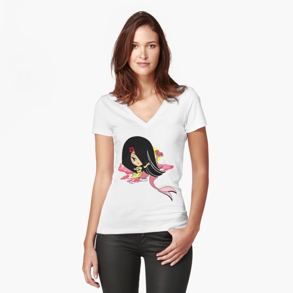 Item preview, Fitted V-Neck T-Shirt designed and sold by popsho.