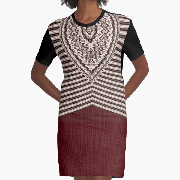 Royal Brocade (Red) Graphic T-Shirt Dress