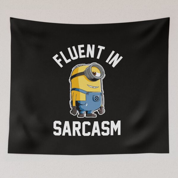 Item preview, Despicable Me Minions Fluent In Sarcasm Smirk Portrait Long Sleeve T Shirt designed and sold by Glennlshop.