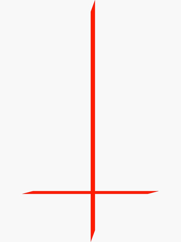  red upside down cross sticker for sale by fynnshadow redbubble