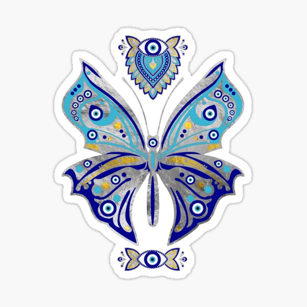Item preview, Butterfly Evil Eye Ornament designed and sold by k9printart.