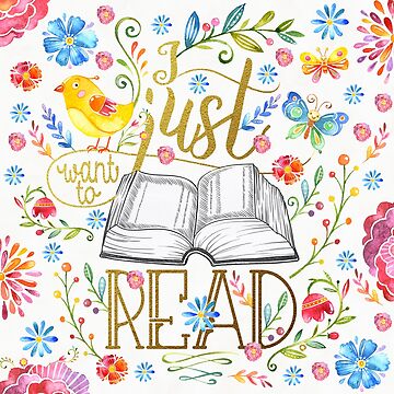 Vorschaubild zum Design Ich möchte nur lesen - White Floral von eviebookish