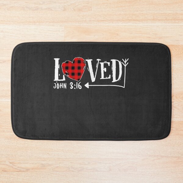 Item preview, Loved John 3:16 Red Plaid Heart Christian Valentine's Day designed and sold by MildredGreen.
