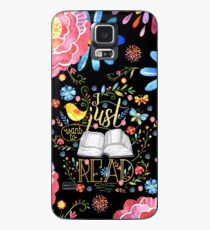 Funda/vinilo para Samsung Galaxy Solo quiero leer - Floral negro