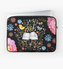 Funda para portátil Solo quiero leer - Floral negro
