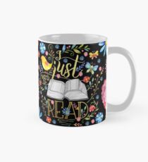 I Just Want To Read - Black Floral Mug