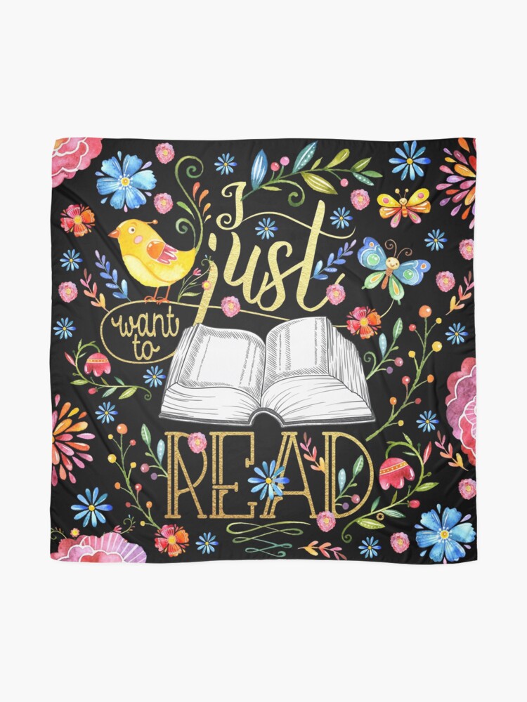 Alternate view of I Just Want To Read - Black Floral Scarf