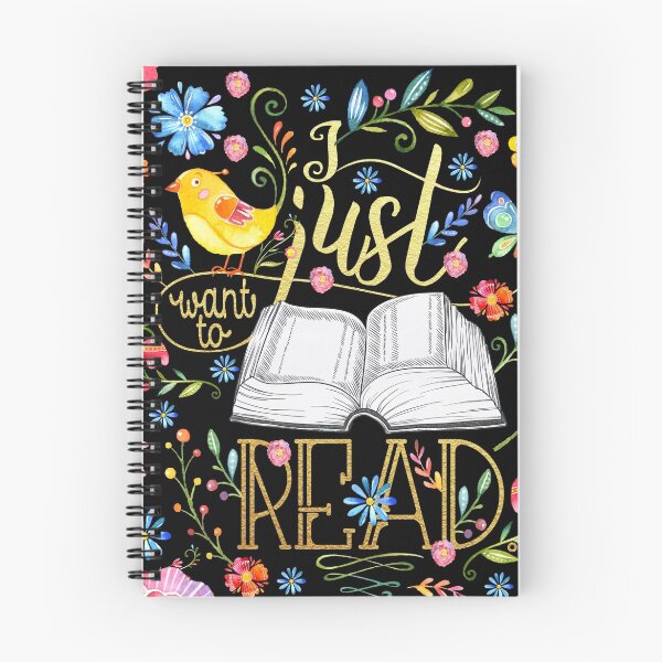 Item preview, I Just Want To Read - Black Floral designed and sold by eviebookish.