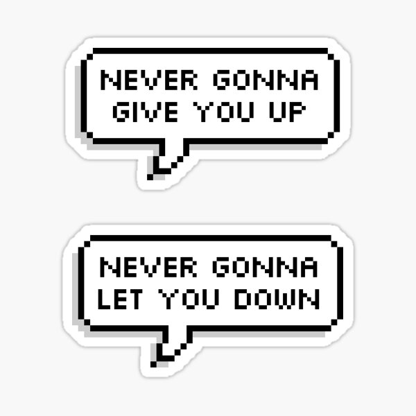 (5 Pack) Rick Roll QR Code Sticker - Never Going to Give You Up - Never  Gonna Give You Up - 3.5 x 3.5 inch - Funny Prank Joke Gag Gift - Vinyl  Sticker