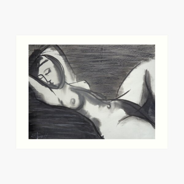 Reclining 3 - Female Nude Art Print