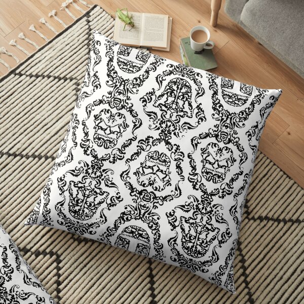 Imperial Mural White Floor Pillow